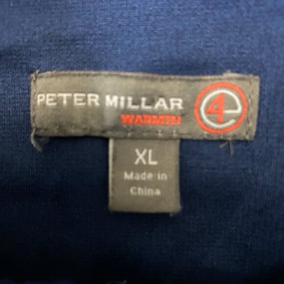 Peter Millar E4 Element Warmth Pullover Mens XL Navy Blue 1/4 Zip Golf Pocket - Picture 5 of 10